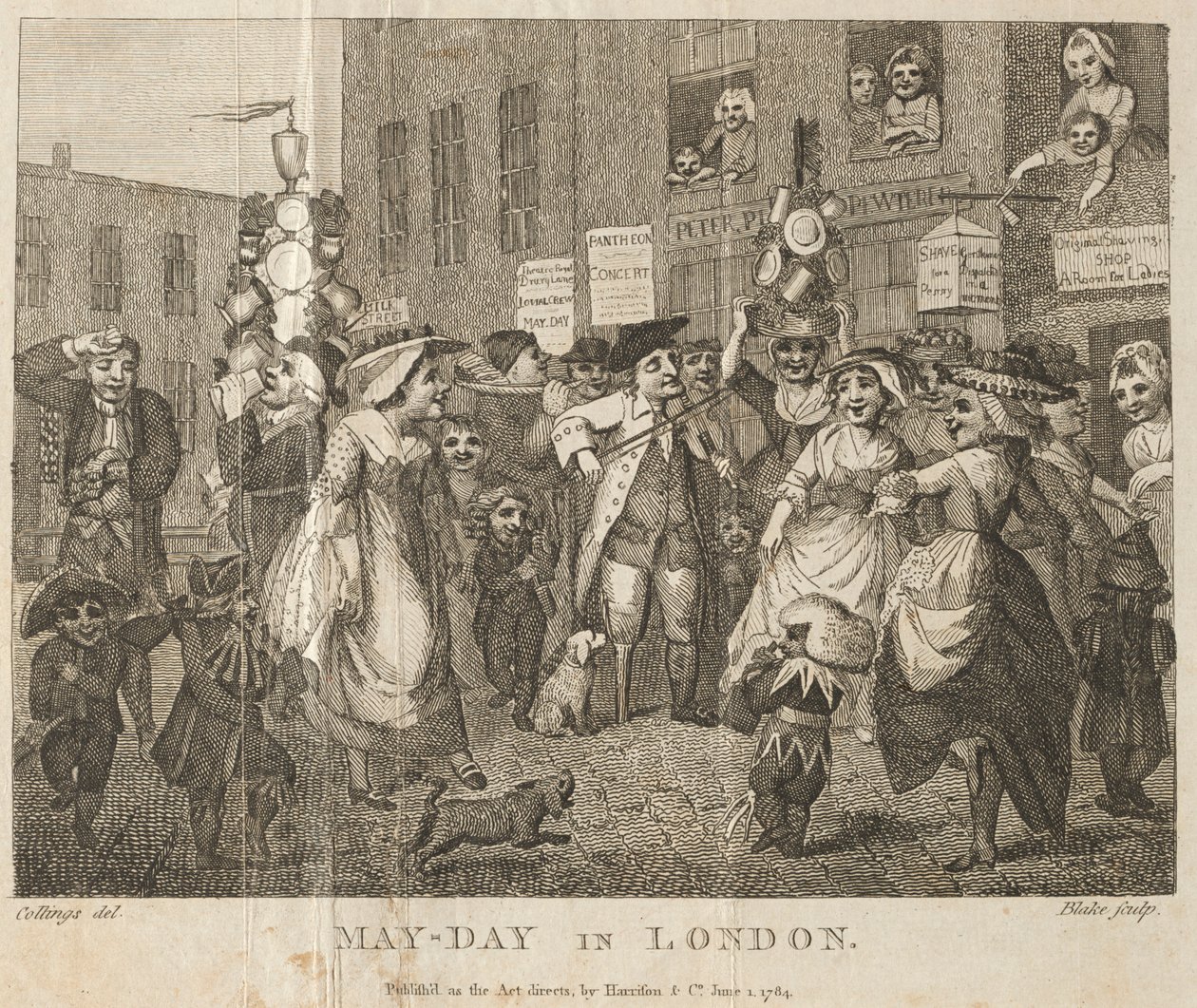 Május elseje Londonban, 1784. alkotó: William Blake