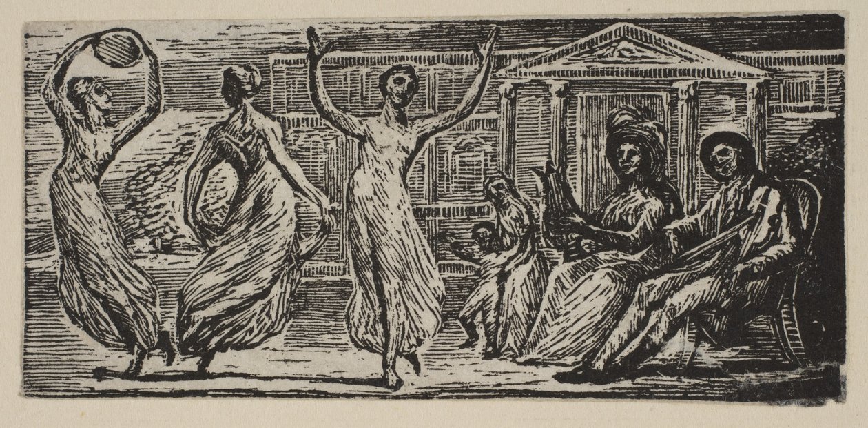 Menalcus Watching Women Dance, Thorntons Pastorals of Vergil, 1821. alkotó: William Blake