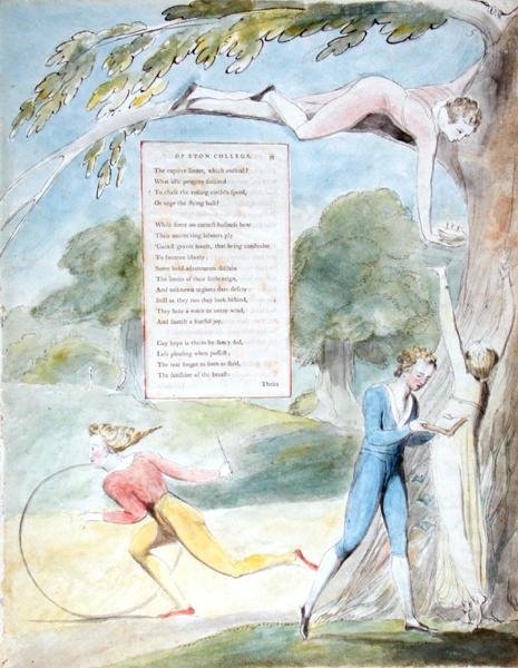 Óda az Eton College távoli kilátásairól, a Thomas Gray verseiből, 1797–1798-ban (akvarell és fekete tus a papíron) alkotó: William Blake