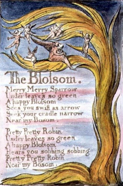 P.124-1950.pt10 The Blossom: 10. tábla a Songs of Inocence and of Experience-ből (R másolat) 1802-2008 körül (rézkarc, tus és akvarell) alkotó: William Blake