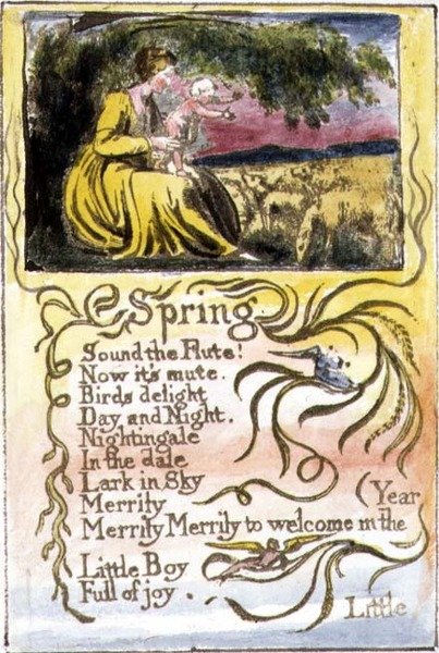P.124-1950.pt22 Tavasz: 22. lemez a Songs of Inocence and of Experience-ből (R példány) 1802-08 körül (rézkarc, tus és akvarell) alkotó: William Blake