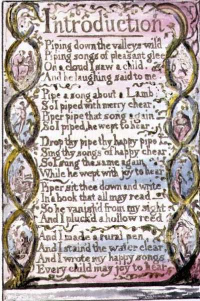 P.124-1950.pt3 Bevezetés: 3. tábla a Songs of Inocence and of Experience-ből (R másolat) 1802-08 körül (rézkarc, tus és akvarell) alkotó: William Blake