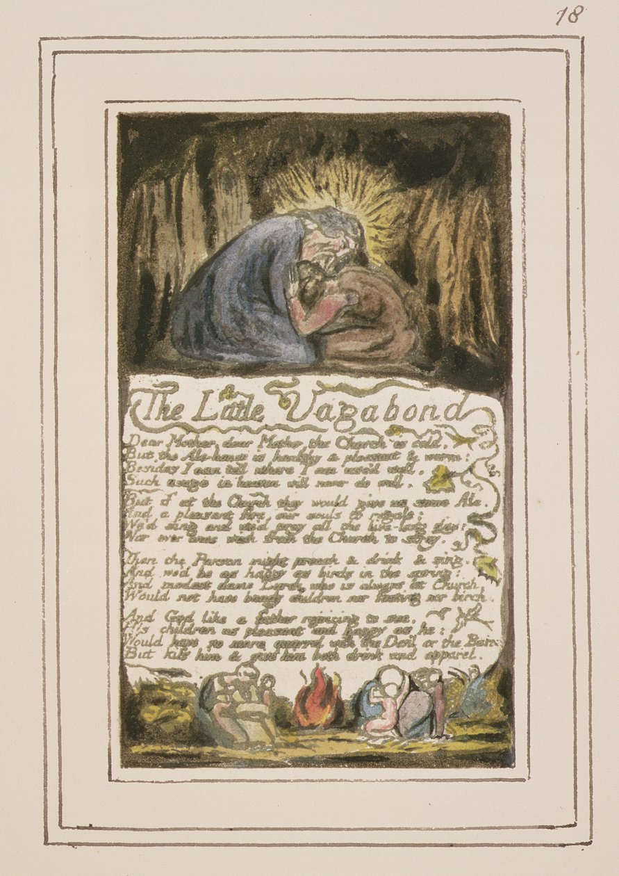 P.124-1950.pt46 The Little Vagabond: 46. tábla a Songs of Inocence and of Experience-ből (R másolat) 1802-2008 körül (rézkarc, tinta és wc) alkotó: William Blake