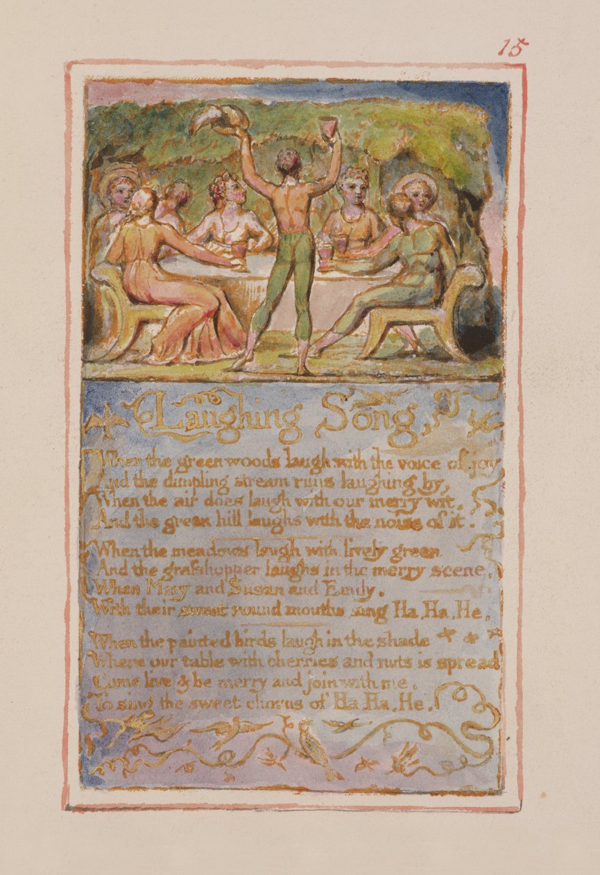 P.125-1950.pt15 Nevető dal: 15. lemez a Songs of Inocence and of Experience-ből (AA másolat) 1815-26 körül (rézkarc, tinta és wc) alkotó: William Blake