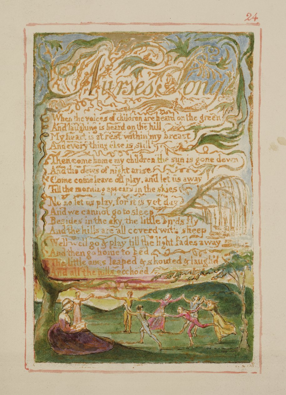P.125-1950.pt24 Nurses Song: 24. tábla a Songs of Inocence and of Experience-ből (AA másolat) 1815-26 körül (rézkarc, tinta és wc) alkotó: William Blake