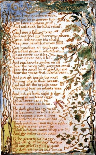 P.125-1950.pt27 A másik bánatáról: 27. tábla a Songs of Inocence and of Experience-ből (AA másolat) 1815-26 körül (rézkarc, tus és akvarell) alkotó: William Blake