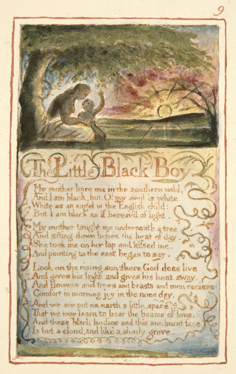 P.125-1950.pt9 The Little Black Boy: 9. lemez a Songs of Inocence and of Experience-ből (AA másolat) 1815-26 körül (rézkarc, tinta és wc) alkotó: William Blake