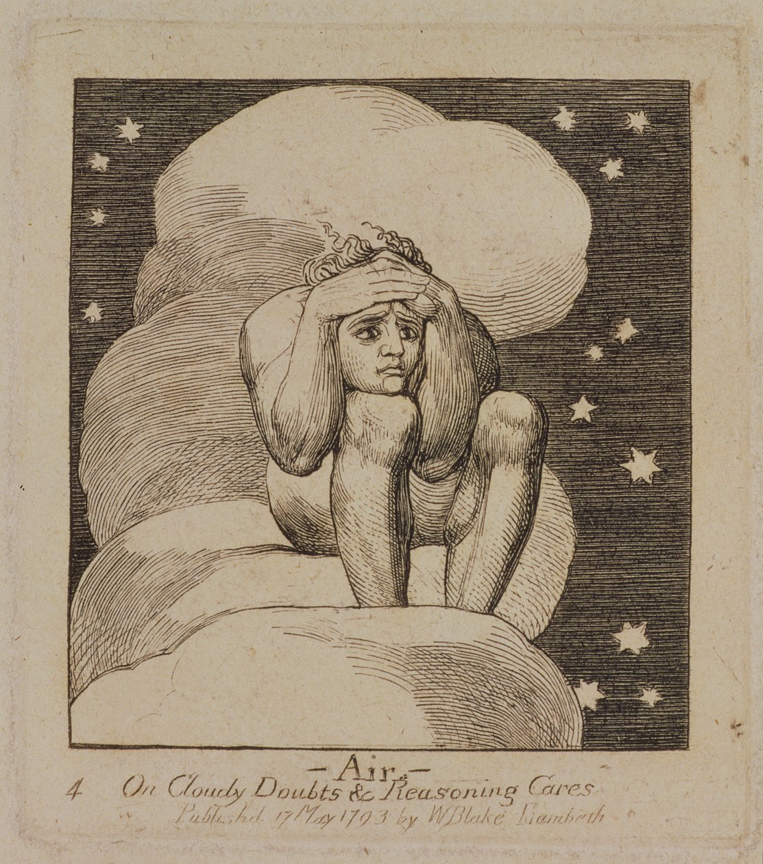 P.440-1985 Air, A felhős kétségekről és az okoskodásról, 4. tábla, „A paradicsom kapuja”, első kocsma. 1793. május 17., 1818-25 (vonalmetszet) alkotó: William Blake