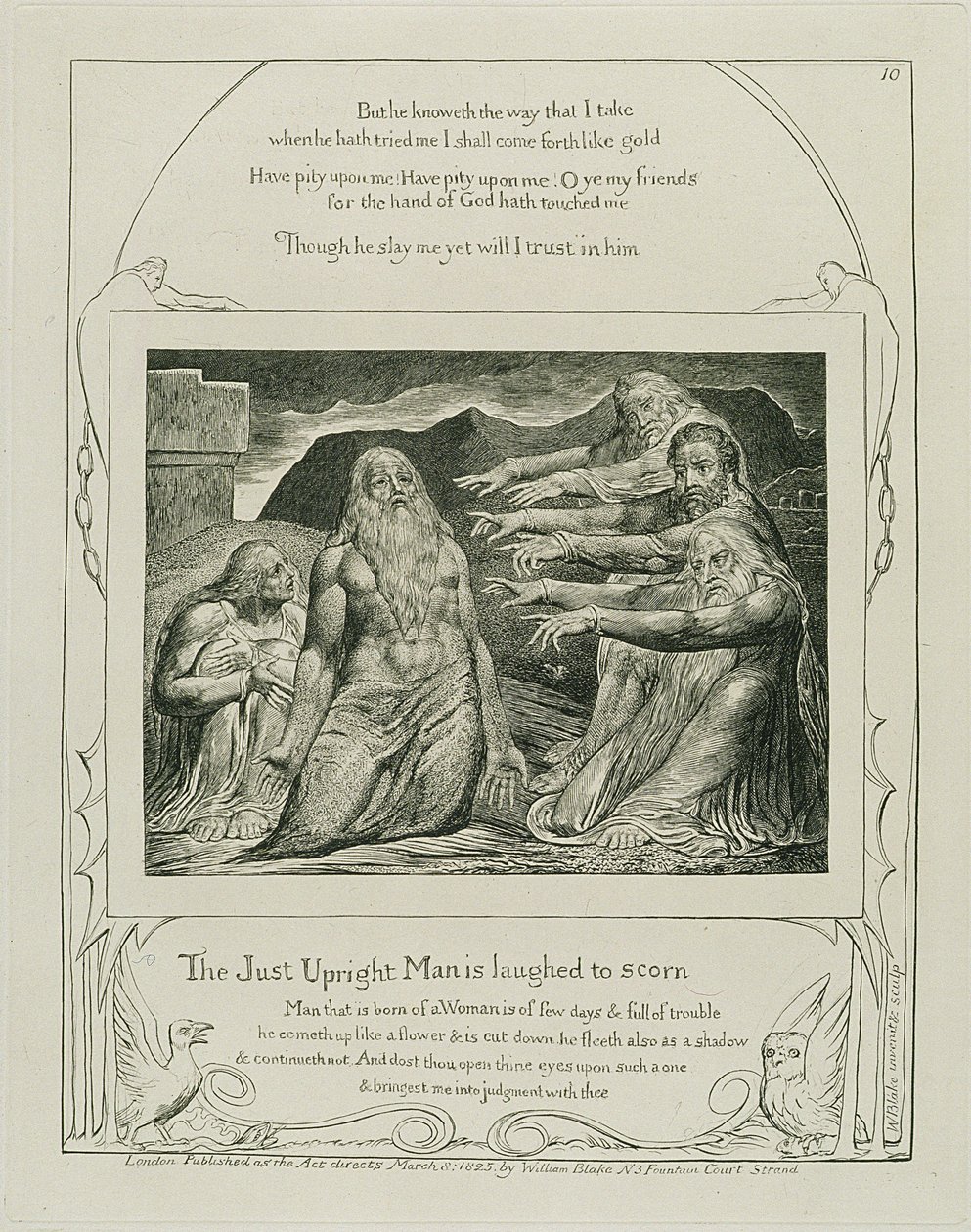 14. tábla, „Jób könyvének illusztrációi”, 1825 (metszet) alkotó: William Blake