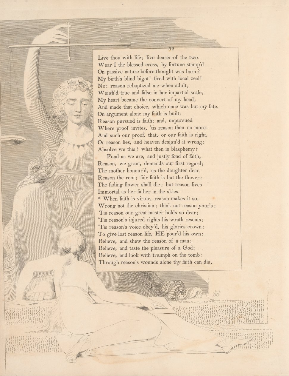 41. tábla (92. oldal): „Amikor a hit erény, az értelem azzá teszi” alkotó: William Blake
