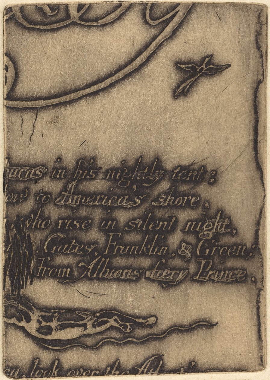 Restrike az „A Prophecy” törölt lemezének töredékéből alkotó: William Blake