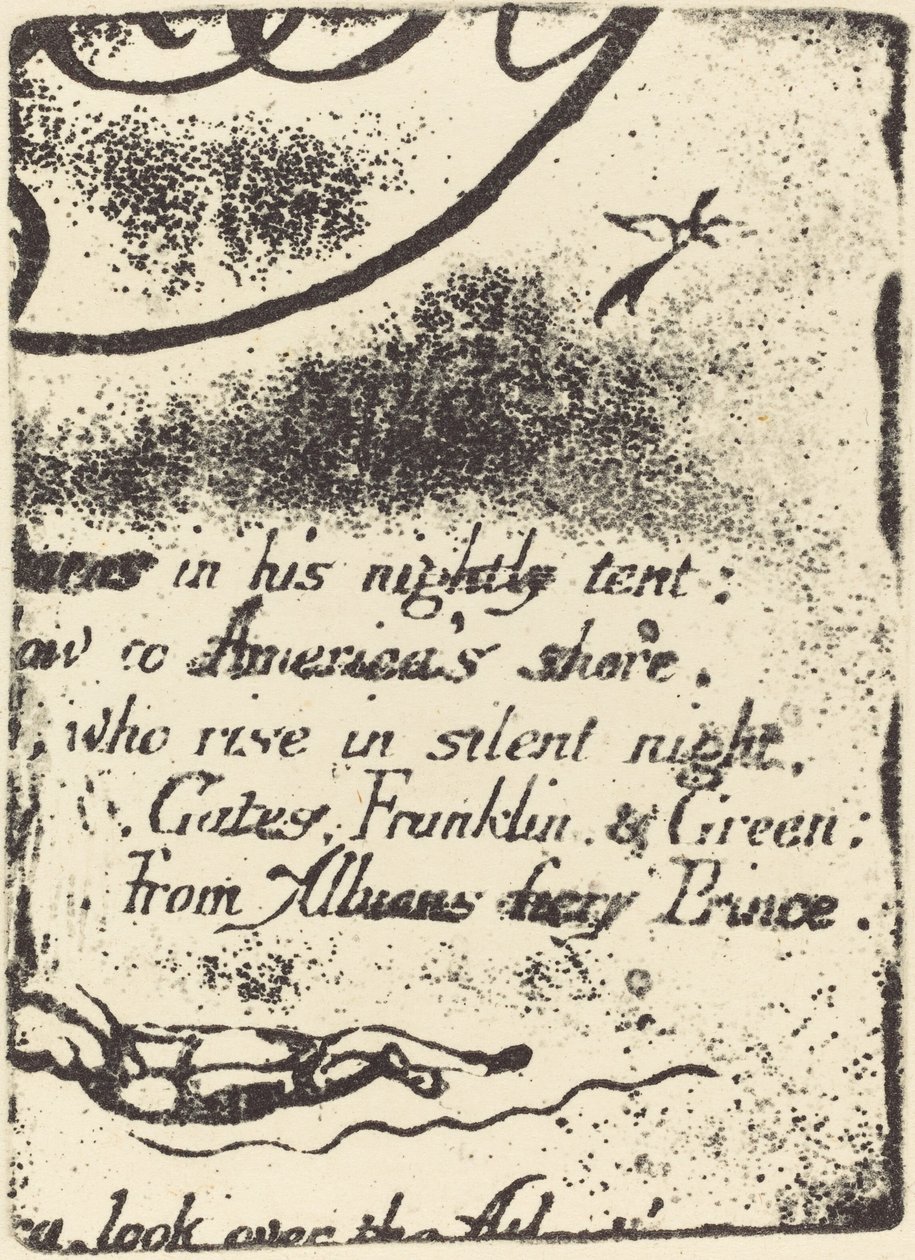 Restrike egy prófécia törölt lemezének töredékéből, 1793. alkotó: William Blake