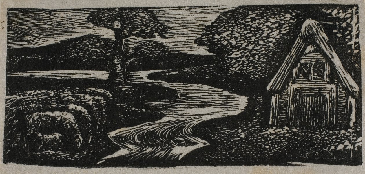 Sabrina ezüstös áradása, Vergilius pásztorbeszédeiből alkotó: William Blake