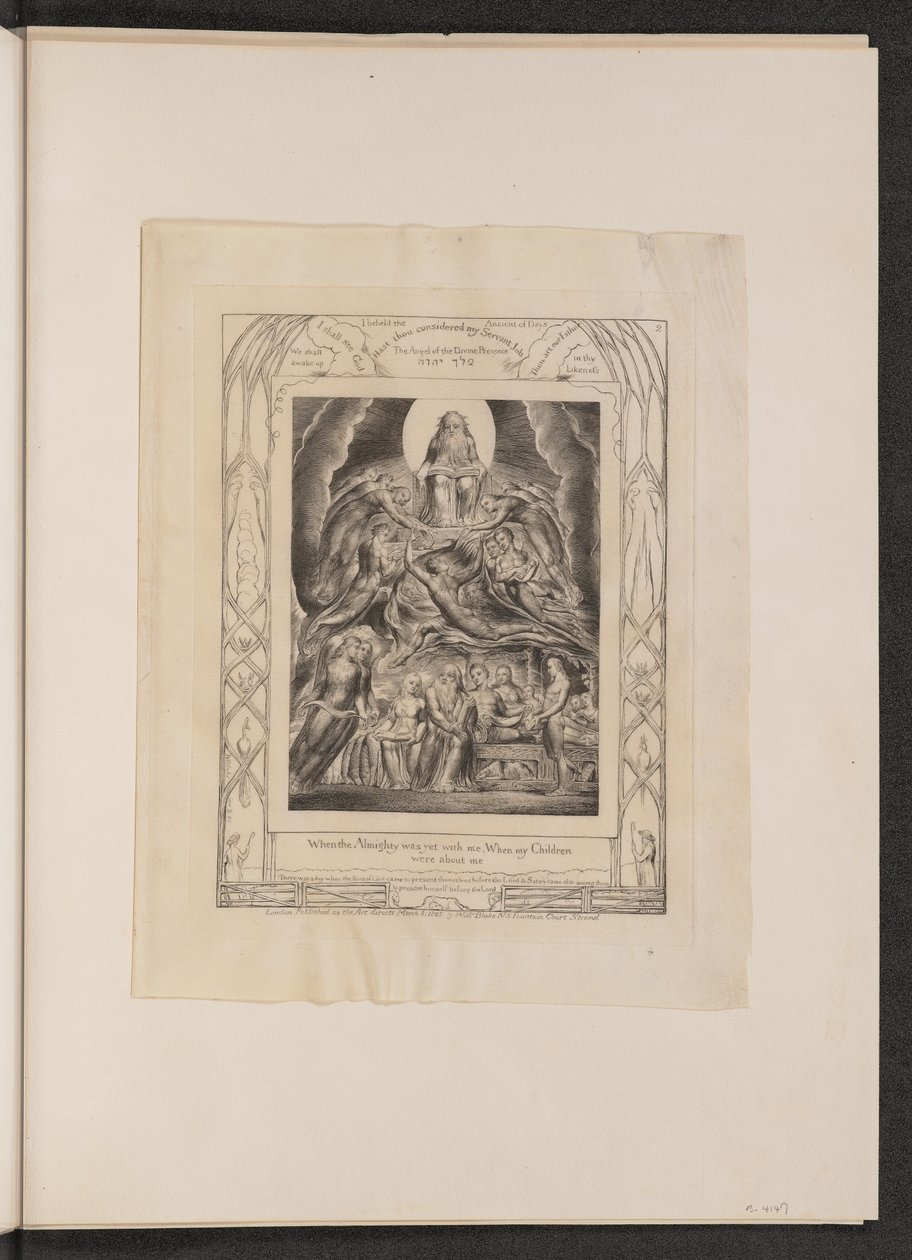 Sátán Isten trónja előtt, 1825. alkotó: William Blake