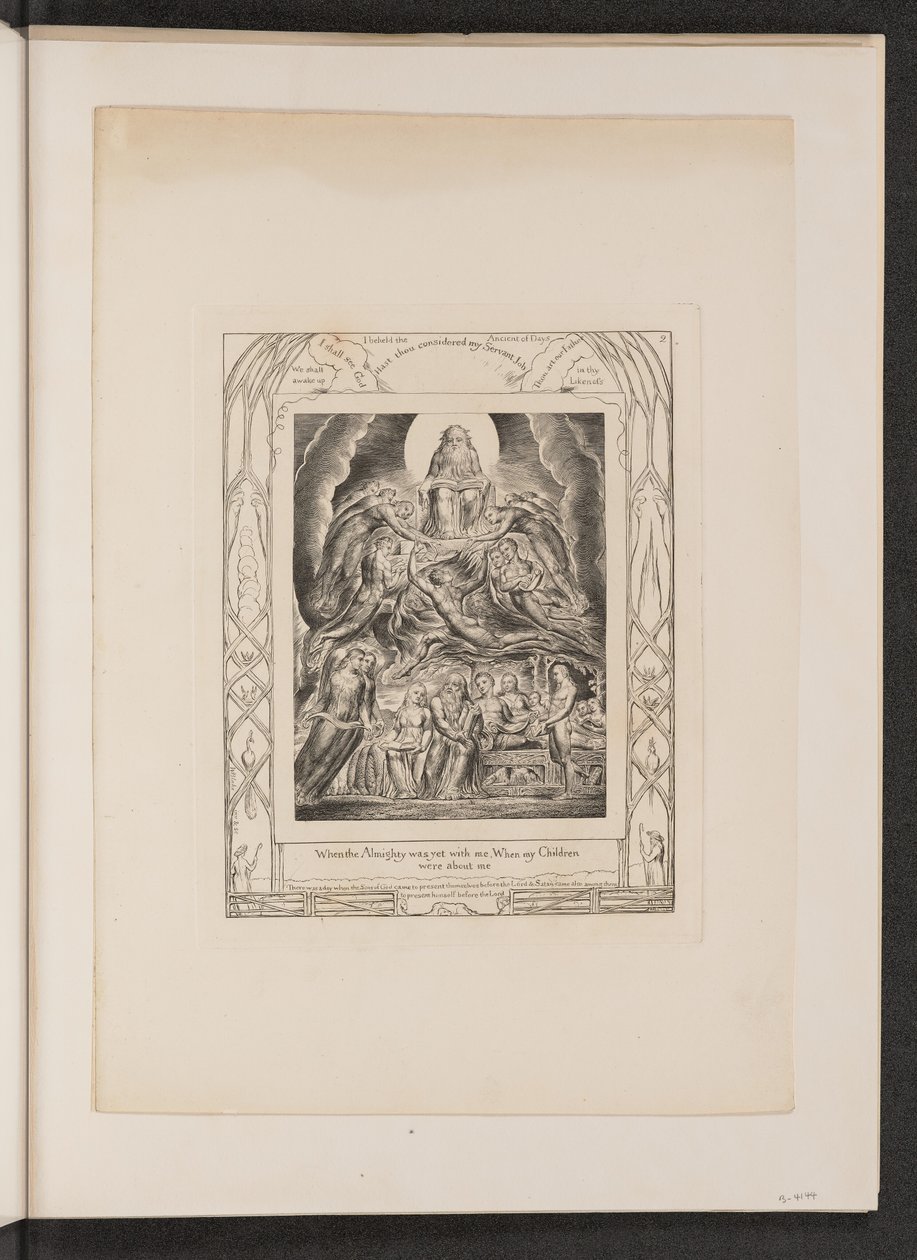 Sátán Isten trónja előtt, 1825. alkotó: William Blake