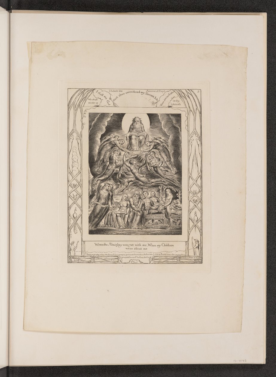Sátán Isten trónja előtt, 1825. alkotó: William Blake