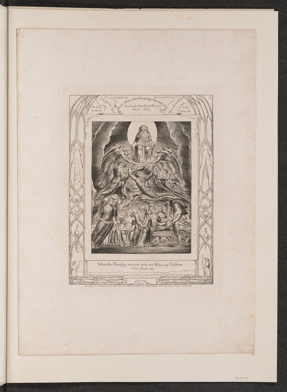 Sátán Isten trónja előtt, 1825. alkotó: William Blake