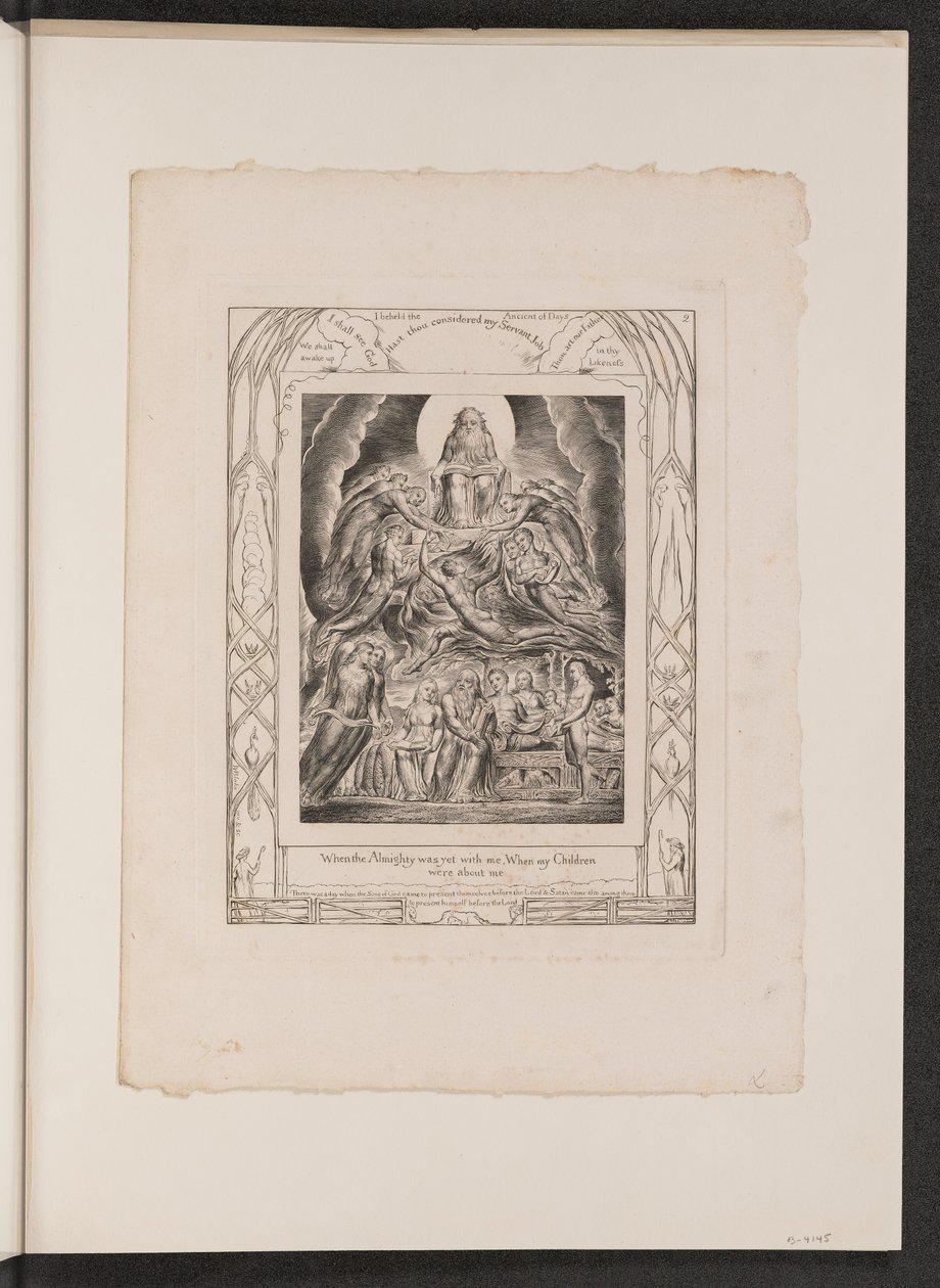 Sátán Isten trónja előtt, 1825. alkotó: William Blake