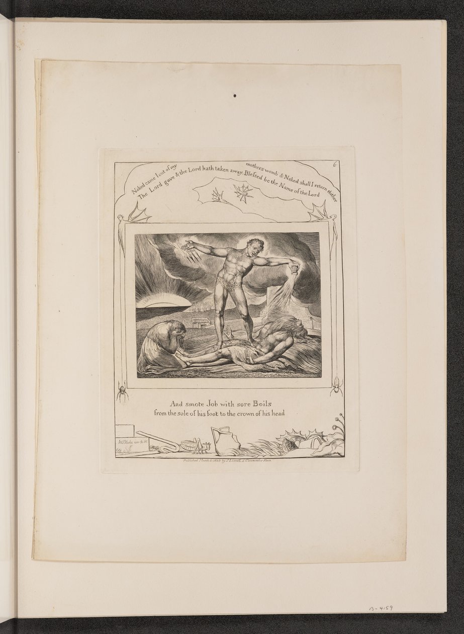 A Sátán megsemmisíti az állást, 1825. alkotó: William Blake