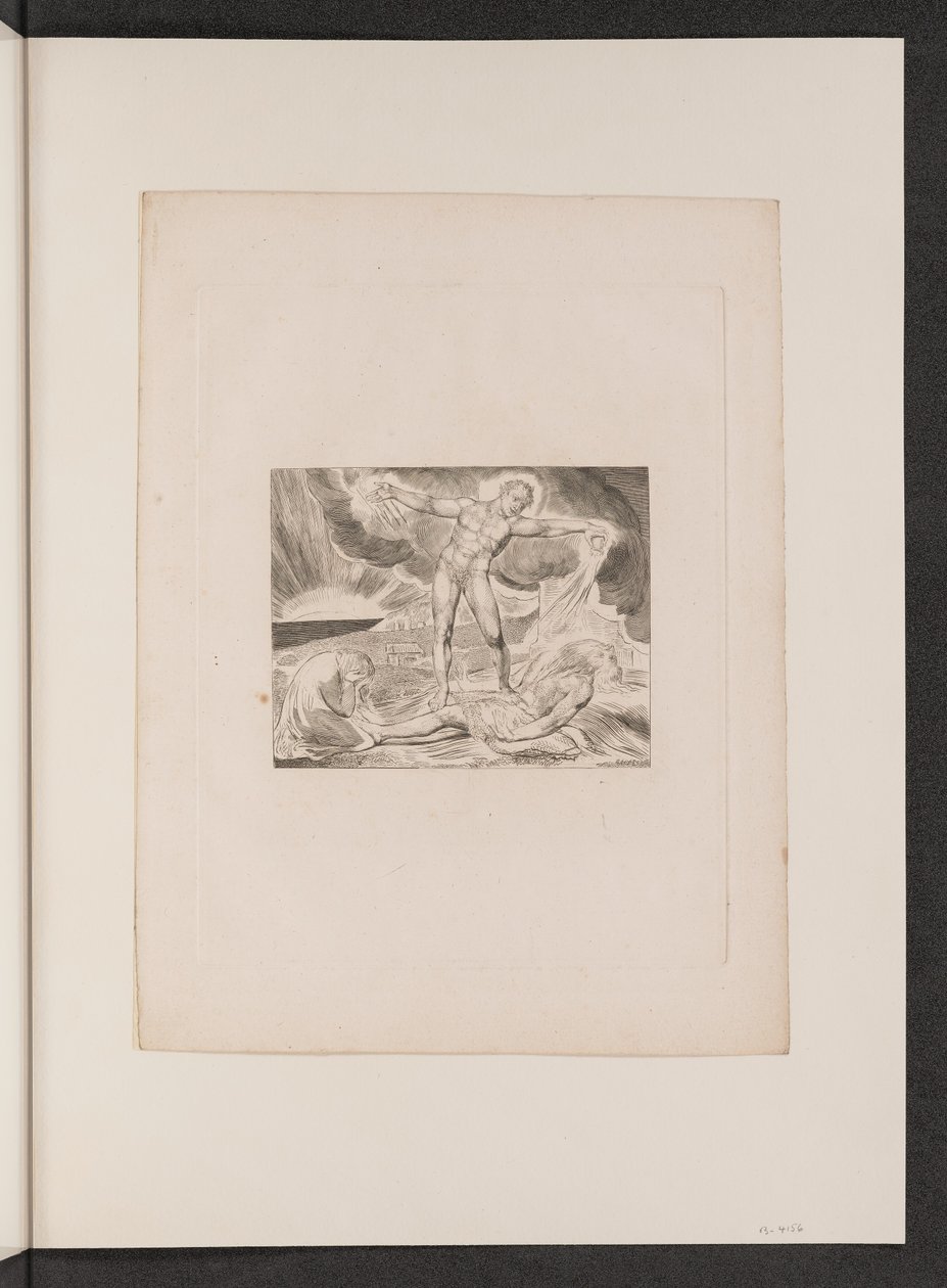 A Sátán megsemmisíti az állást, 1825. alkotó: William Blake