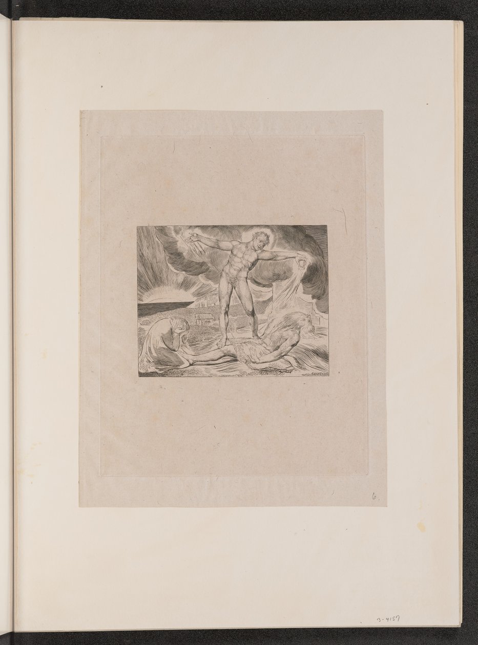 A Sátán megsemmisíti az állást, 1825. alkotó: William Blake