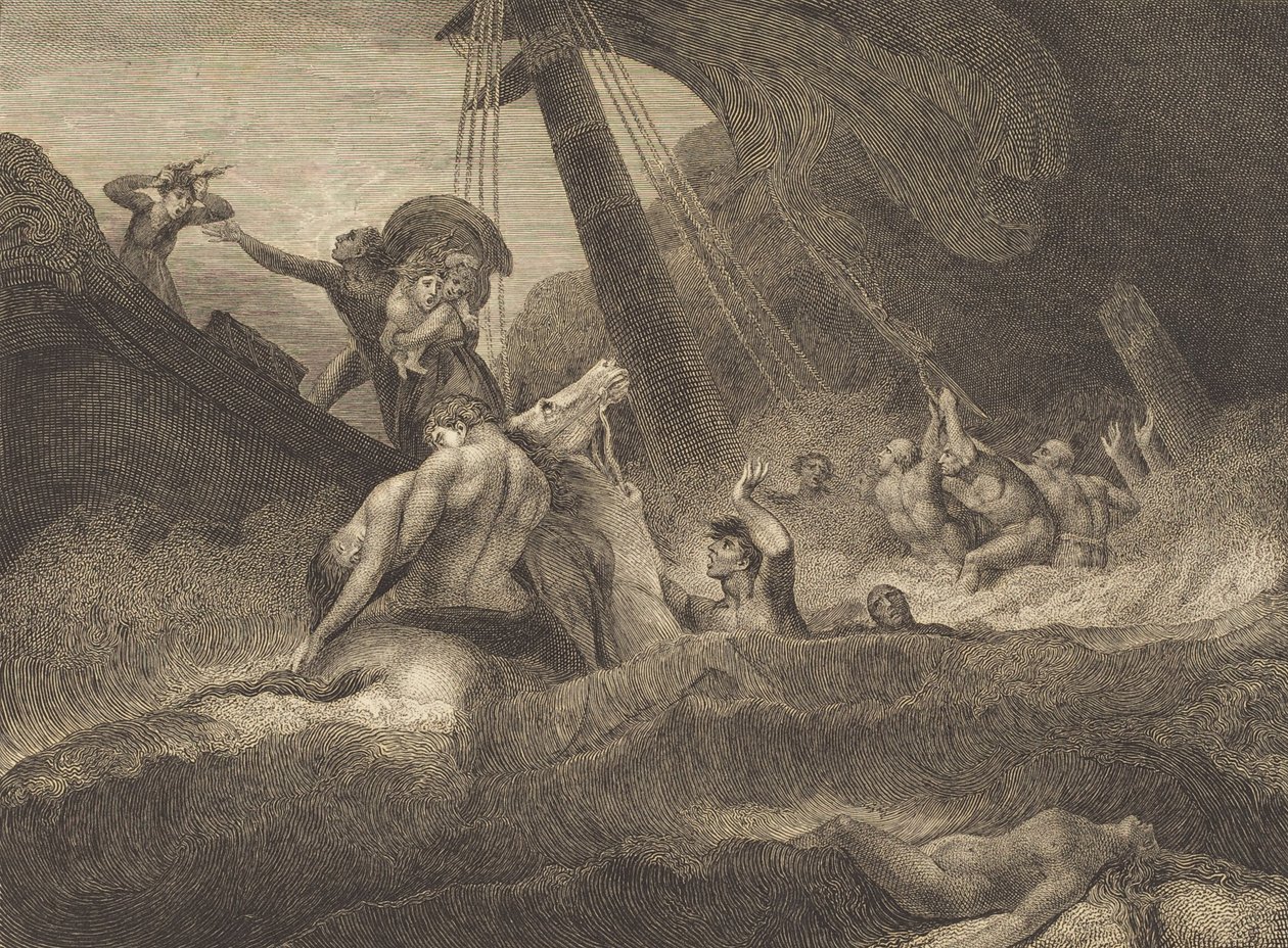 Vázlat egy hajótörésről, 1809. alkotó: William Blake