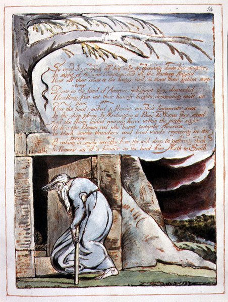 „So Cried He”, 12. lemez az „Amerika, egy prófécia” című filmből alkotó: William Blake