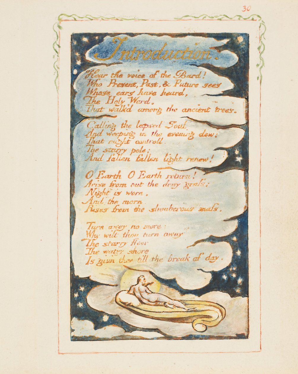 Songs of Experience: Bevezetés: Halld a bárd hangját, kb. 1825. alkotó: William Blake