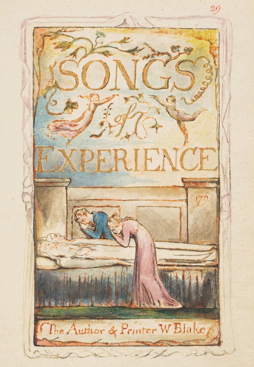 Élménydalok: Címlap, kb. 1825. alkotó: William Blake