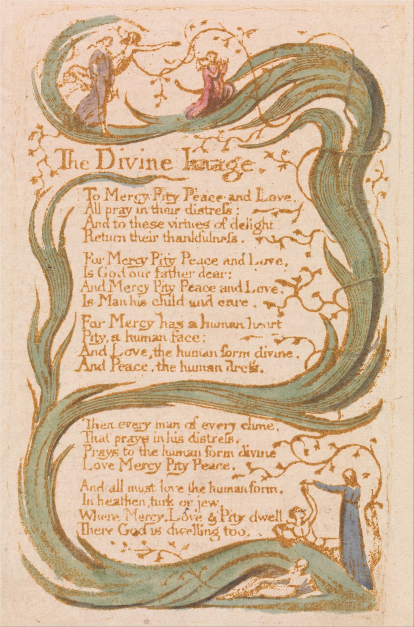 Az ártatlanság dalai, 12. lemez, Az isteni kép (Bentley 18) alkotó: William Blake
