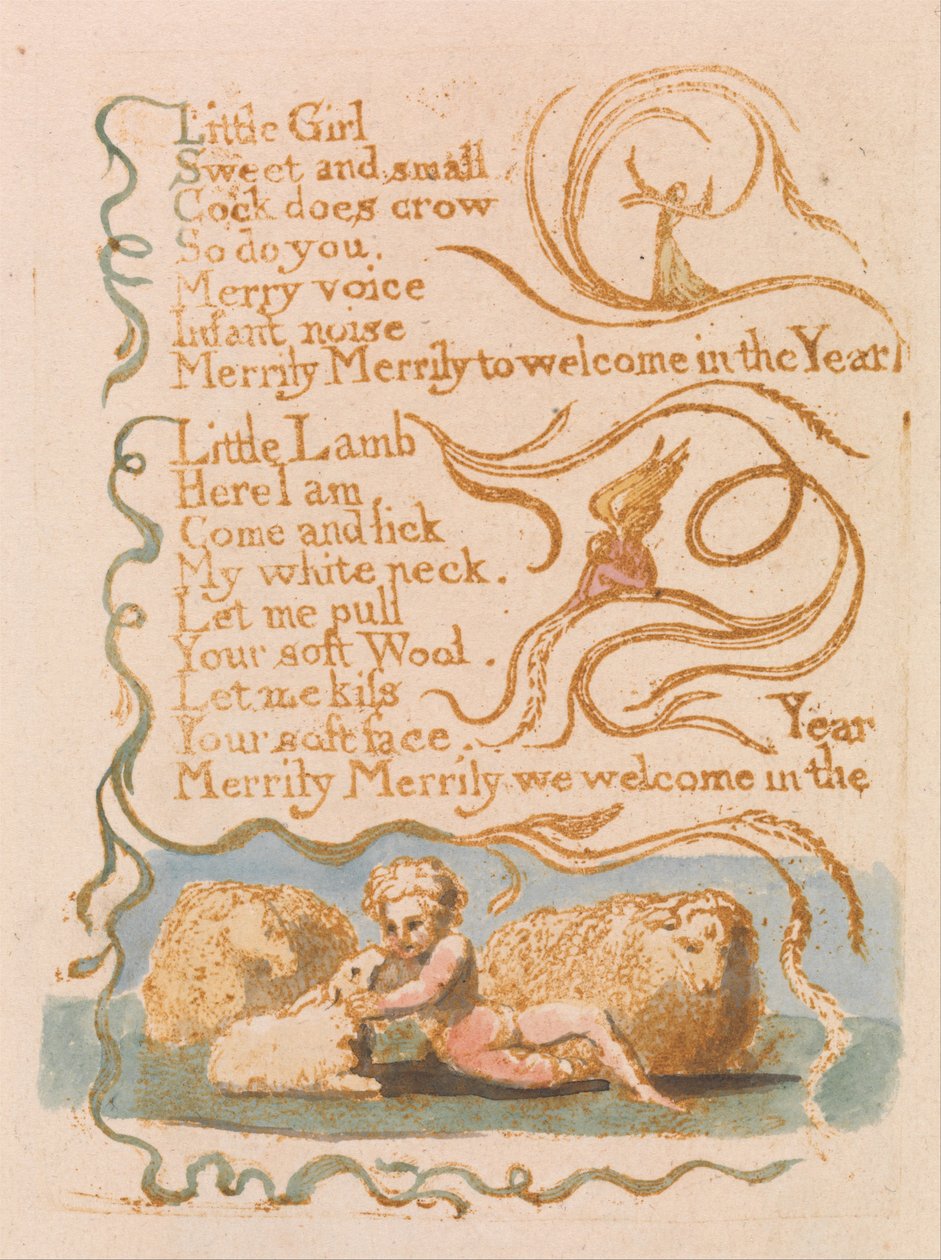 Az ártatlanság dalai, 26. lemez, tavasz (Bentley 23) alkotó: William Blake