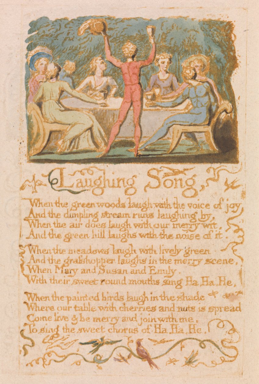 Az ártatlanság dalai, 28. tábla, Nevető dal (Bentley 15.) alkotó: William Blake