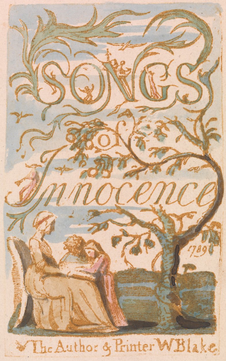 Lieder der Unschuld, Titelseite (Platte 2) alkotó: William Blake
