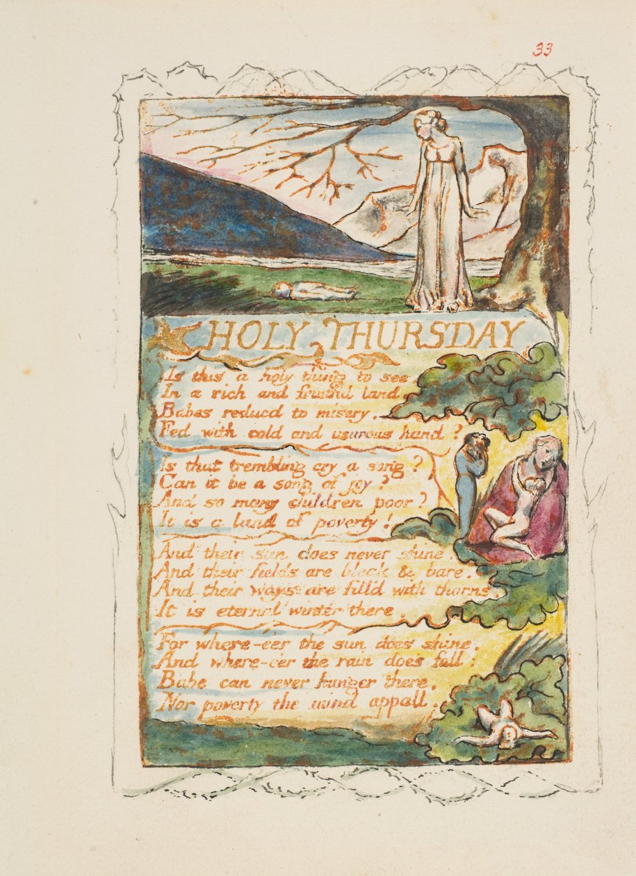 Az ártatlanság és az élmény énekei: Nagycsütörtök, kb. 1825. alkotó: William Blake
