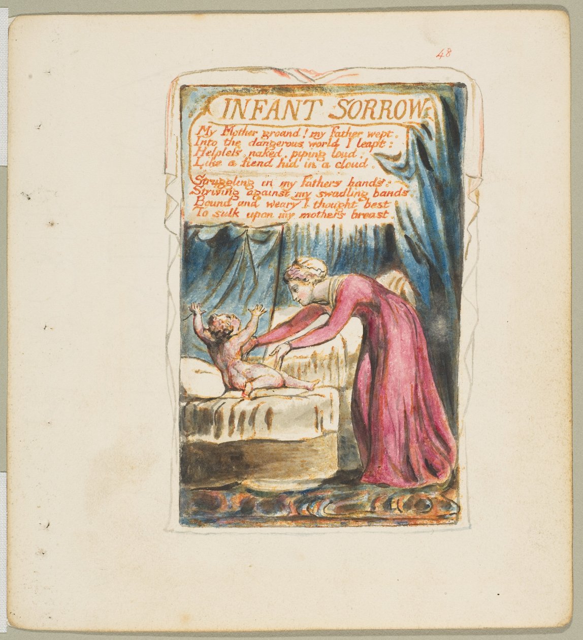 Az ártatlanság és az élmény dalai: Infant Sorrow, kb. 1825. alkotó: William Blake