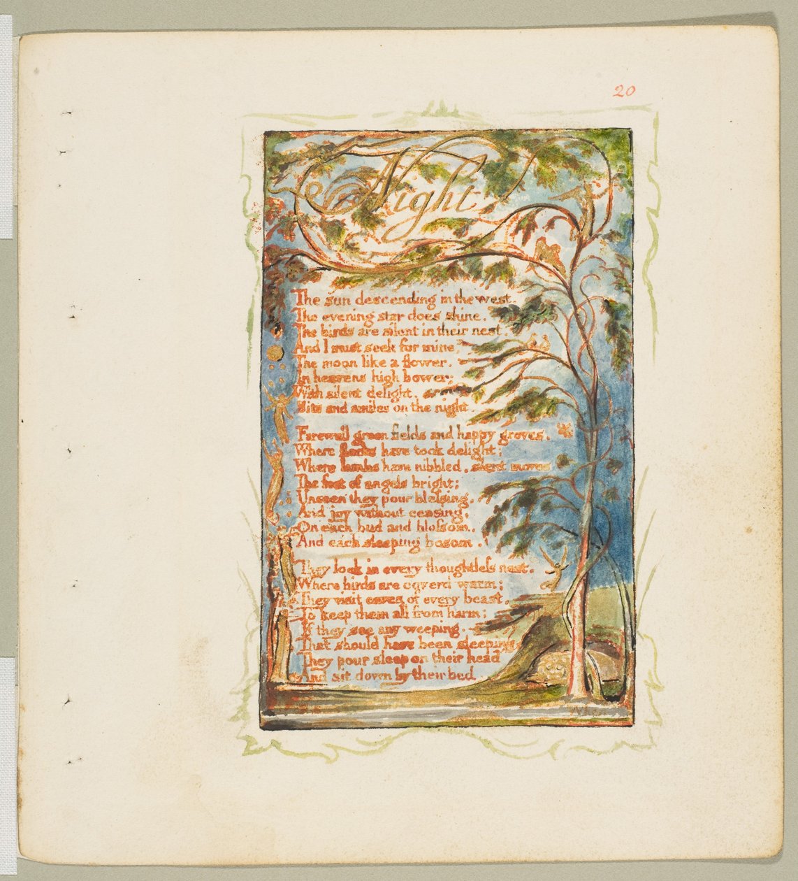 Az ártatlanság és az élmény dalai: Éjszaka, kb. 1825. alkotó: William Blake
