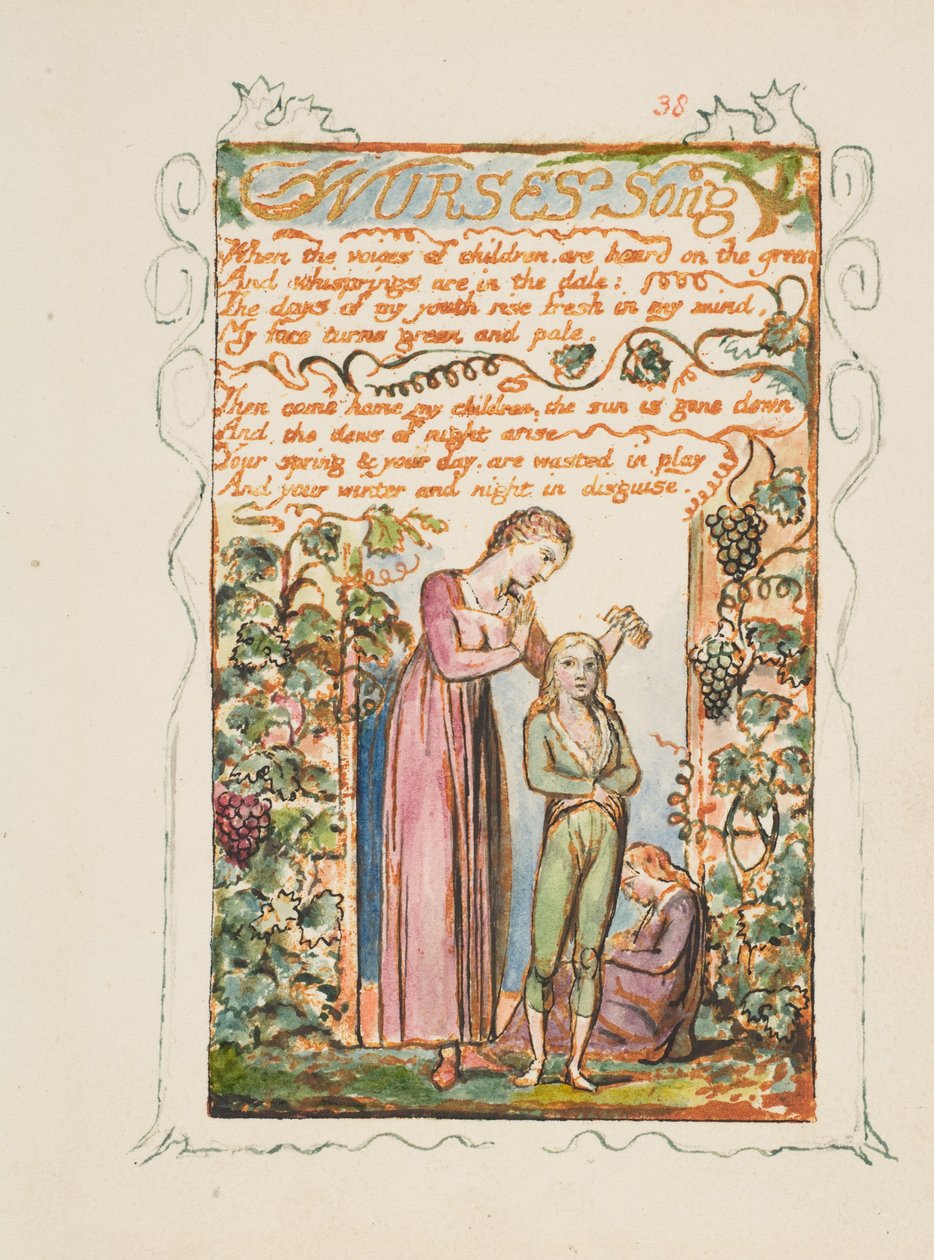 Az ártatlanság és az élmény dalai: Nurses Song, kb. 1825. alkotó: William Blake