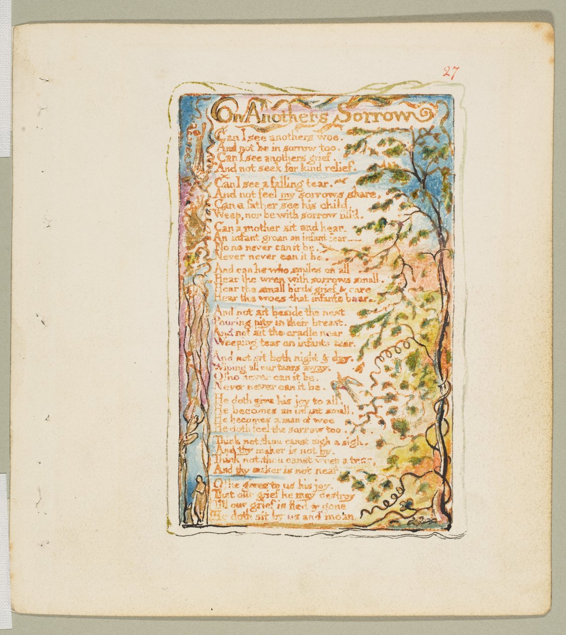 Songs of Inocence and of Experience: On Others Sorrow, kb. 1825. alkotó: William Blake