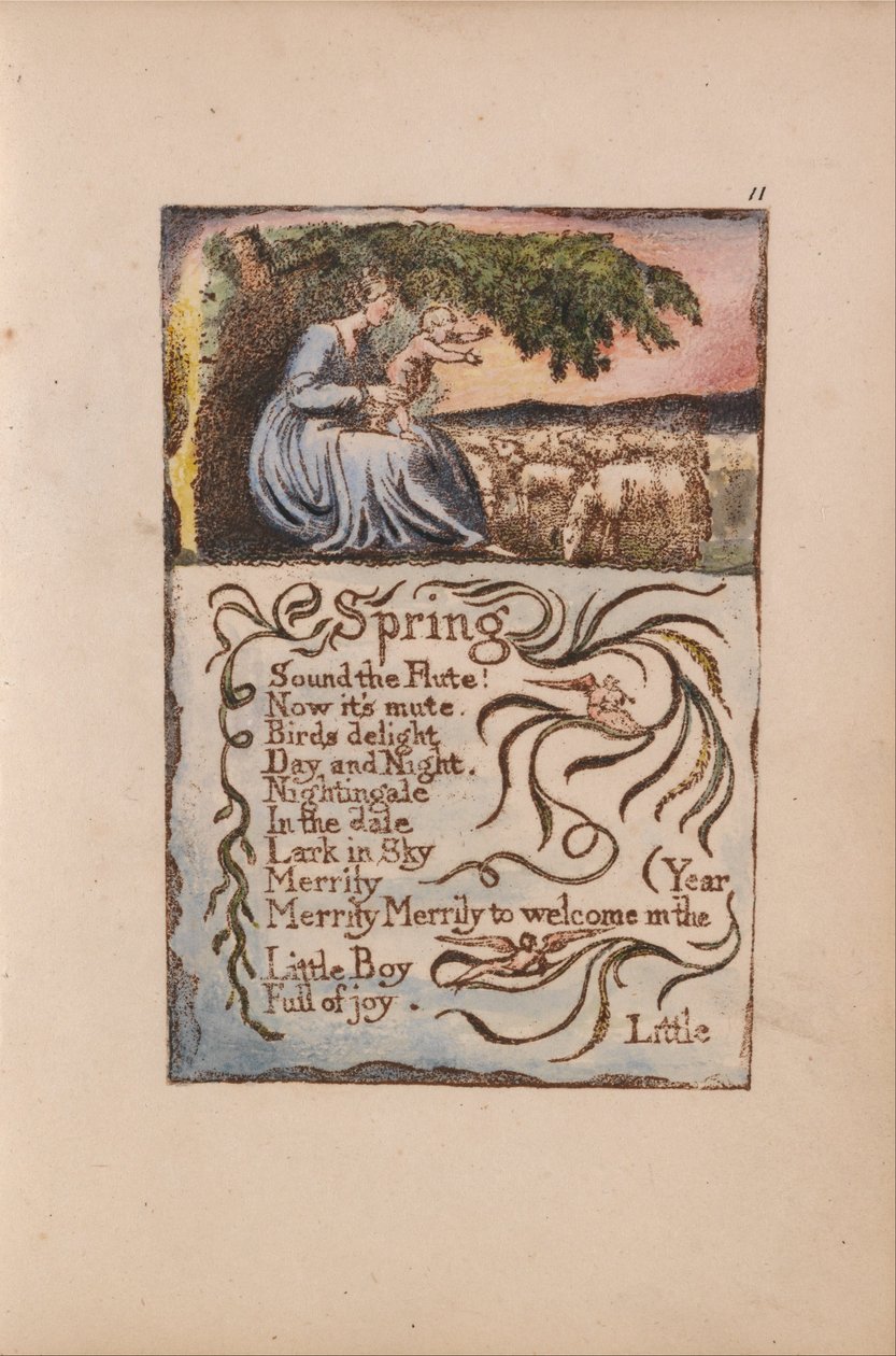 Az ártatlanság és a tapasztalat dalai, 11. tábla, tavasz (Bentley 22) alkotó: William Blake