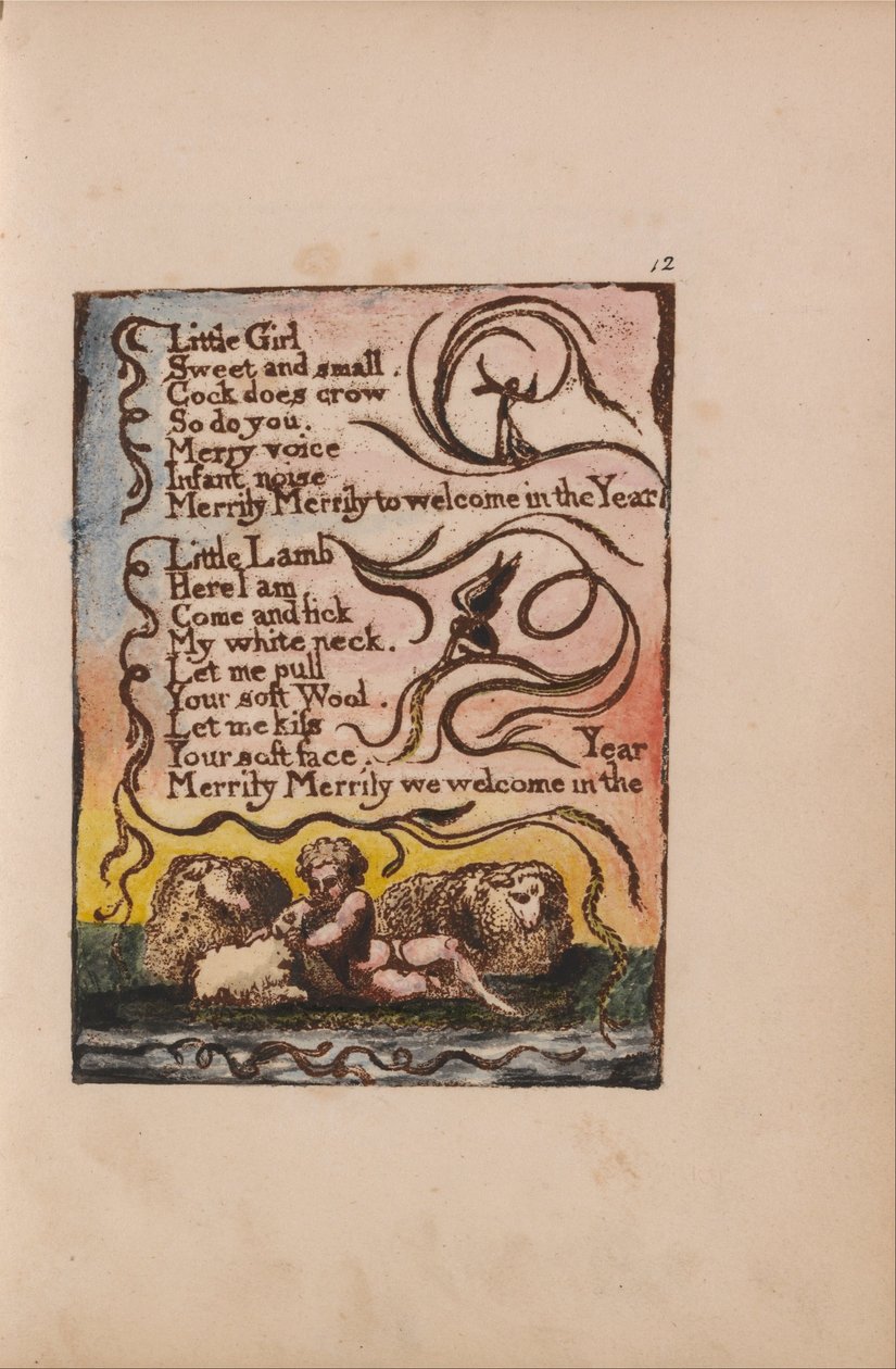 Az ártatlanság és a tapasztalat dalai, 12. lemez, tavasz (Bentley 23) alkotó: William Blake