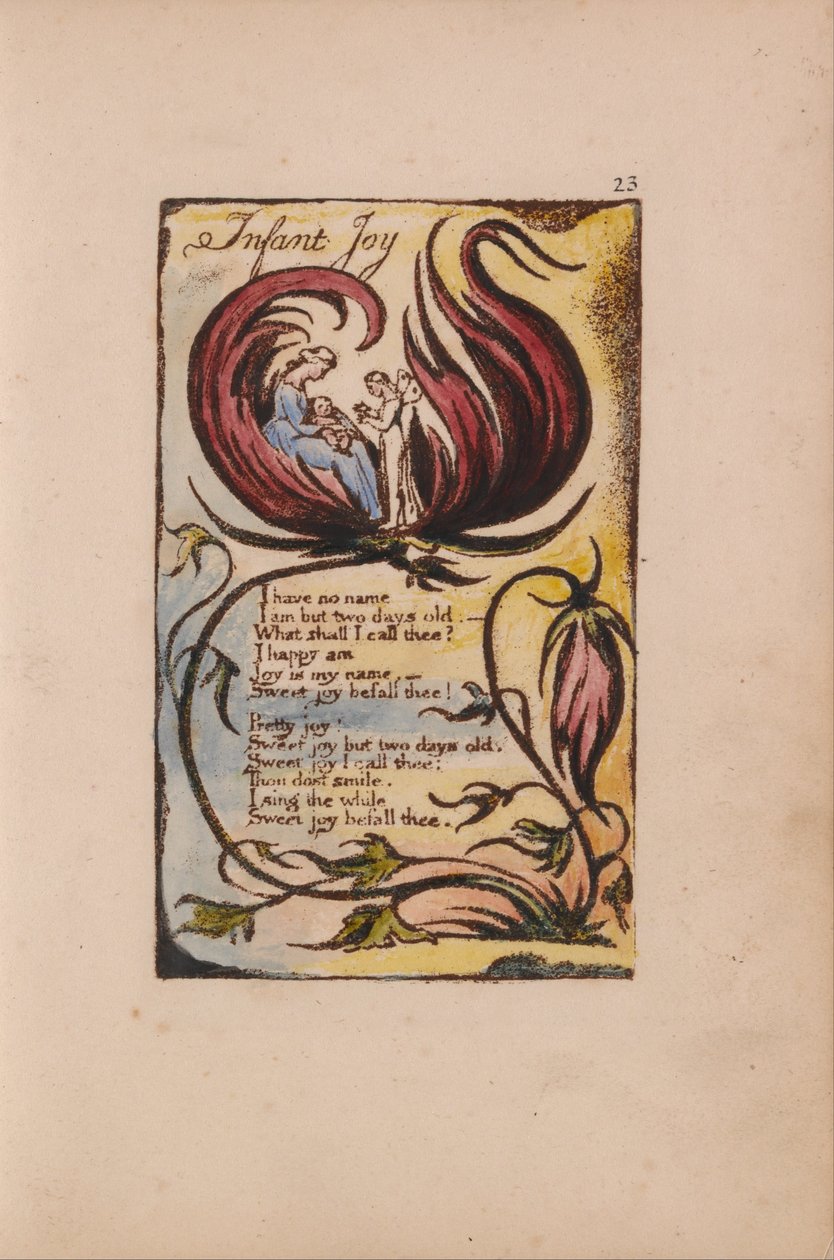 Songs of Inocence and of Experience, 23. tábla, Infant Joy (Bentley 25) alkotó: William Blake