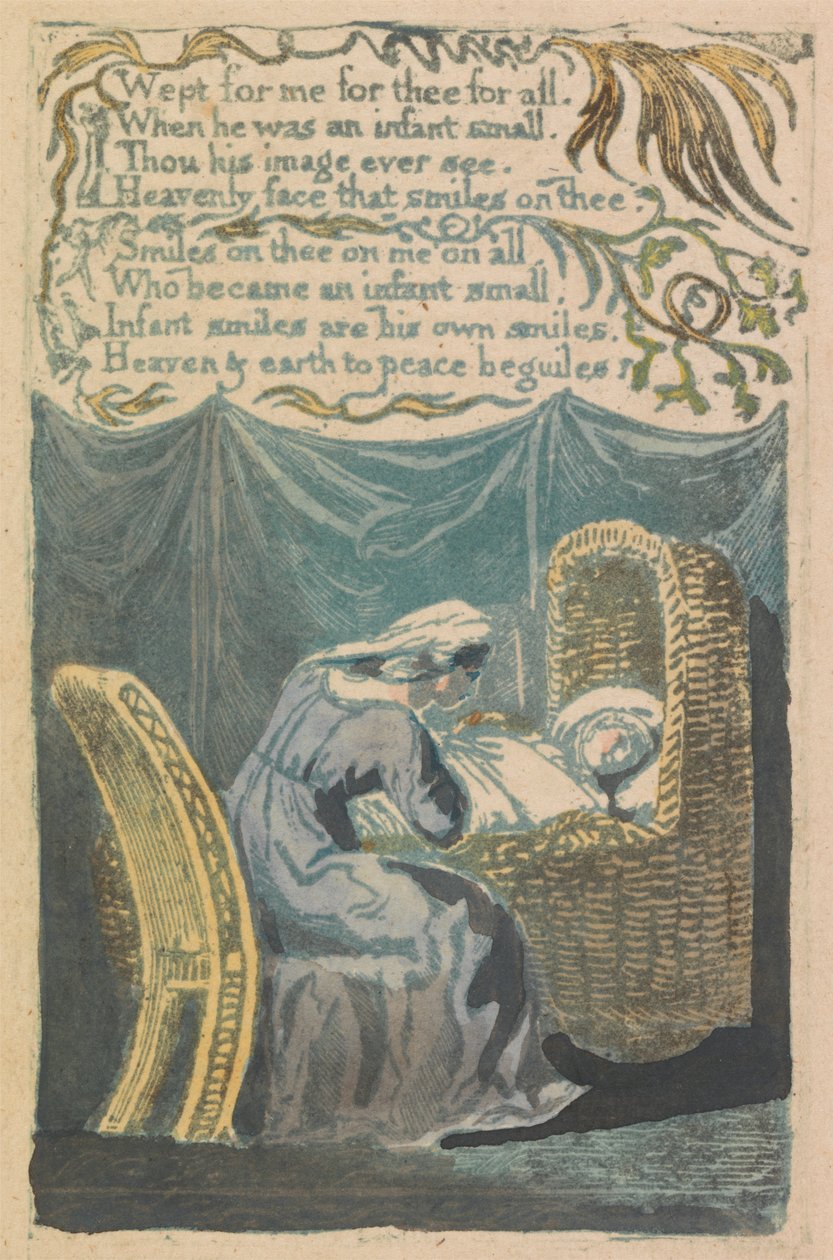 Songs of Inocence and of Experience, 26. tábla, "A Cradle Song" (Bentley 16.) alkotó: William Blake