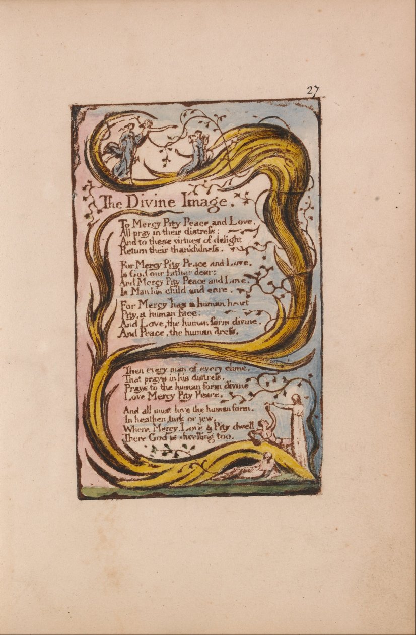 Songs of Inocence and of Experience, 27. tábla, The Divine Image (Bentley 18) alkotó: William Blake