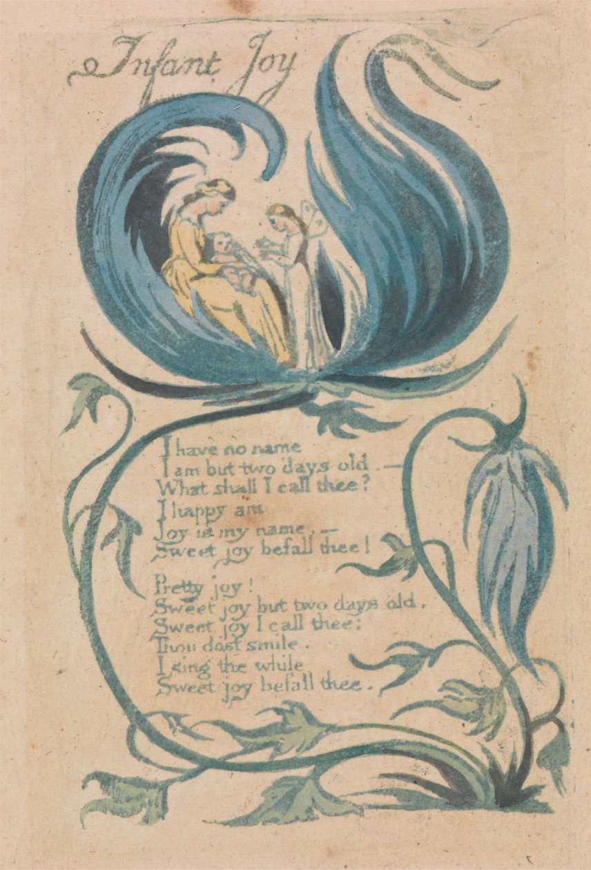 Songs of Inocence and of Experience, 28. tábla, "Infant Joy" (Bentley 25) alkotó: William Blake