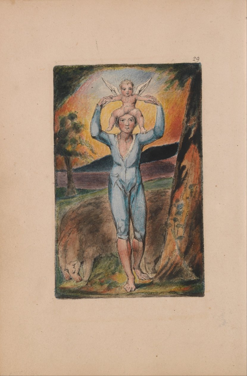 Az ártatlanság és a tapasztalat dalai, 29. tábla, Élmény címlapkép (Bentley 28) alkotó: William Blake
