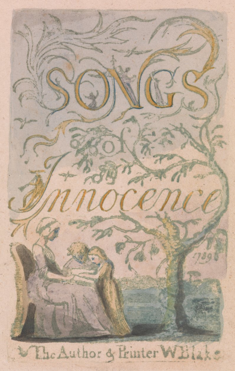 Songs of Inocence and of Experience, 2. tábla, Ártatlanság címlap (Bentley 3) alkotó: William Blake