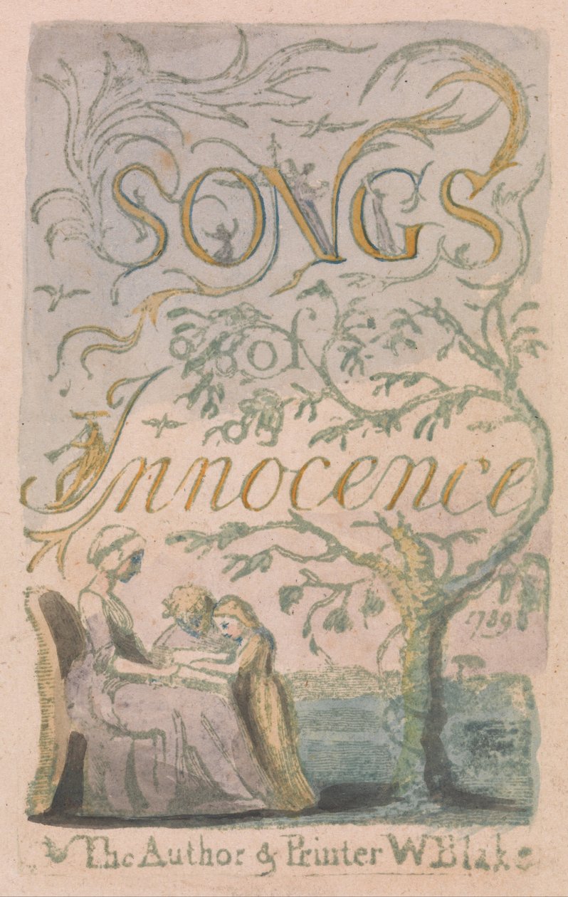 Songs of Inocence and of Experience, 2. tábla, Ártatlanság címlap (Bentley 3) alkotó: William Blake