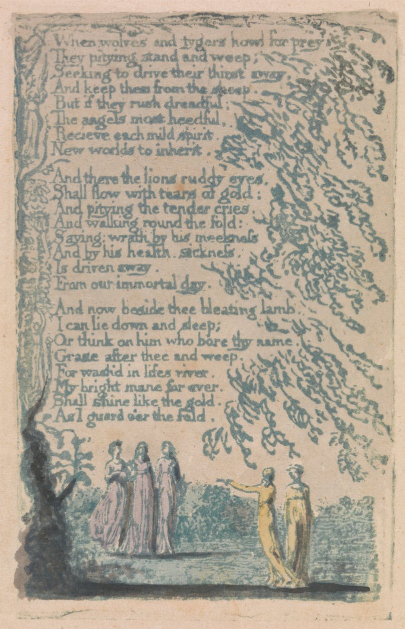 Songs of Inocence and of Experience, 30. tábla, "Night" (Bentley 20) alkotó: William Blake