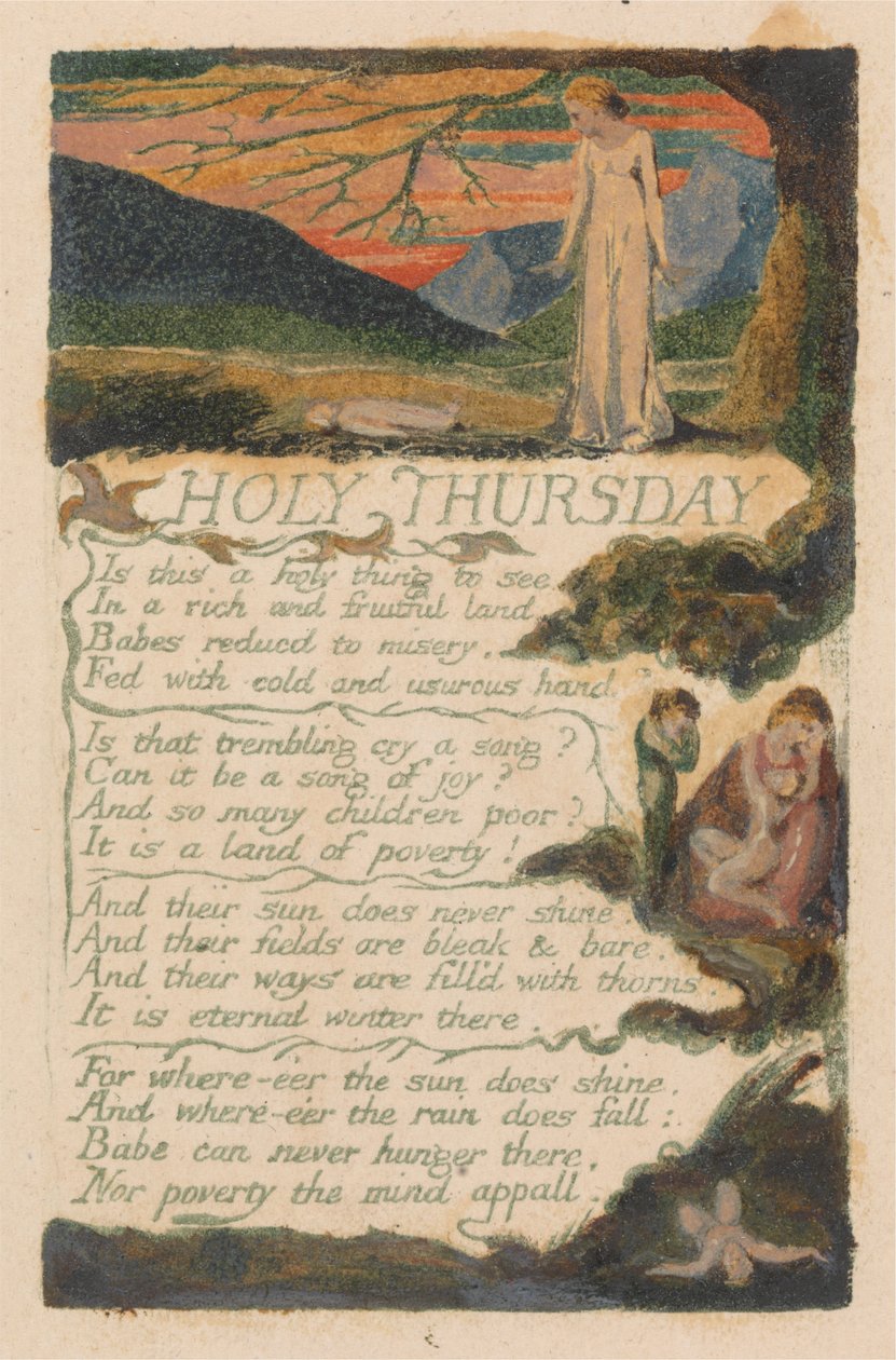 Songs of Inocence and of Experience, 38. tábla, "Holy Thursday" (Bentley 33) alkotó: William Blake