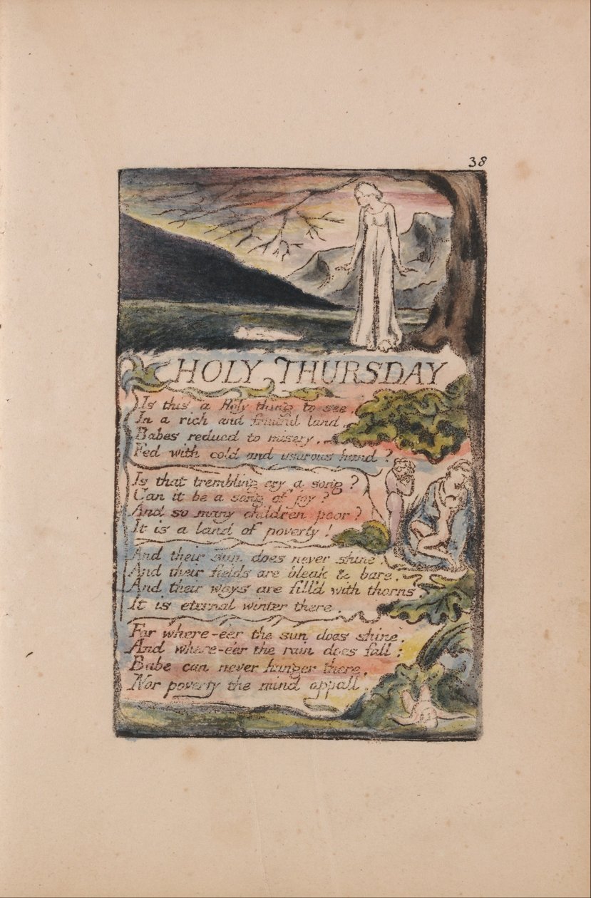 Songs of Inocence and of Experience, 38. tábla, Nagycsütörtök (Bentley 33) alkotó: William Blake